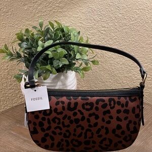 Fossil Leopard Print Crossbody/Shoulder Bag